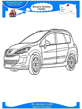 Çocuklar İçin Peugeot Boyama Sayfaları 